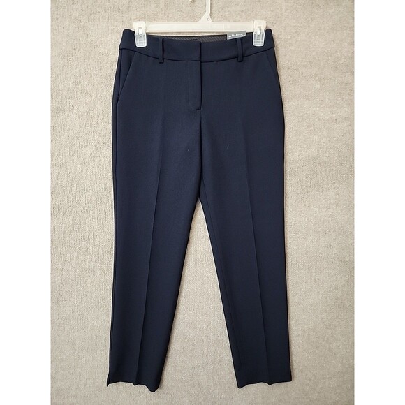 Talbots Hampshire Ankle Dress Pants Womens 6 Navy Blue Straight Leg Stretch NEW - Picture 1 of 10